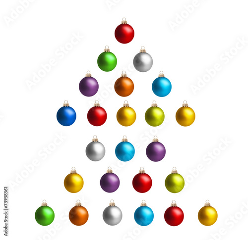 Christbaum aus Weihnachtskugeln