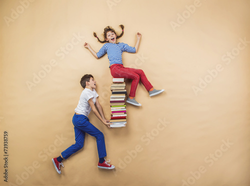 Children with books
