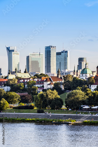Downtown Warsaw at afternoon sun #73938760