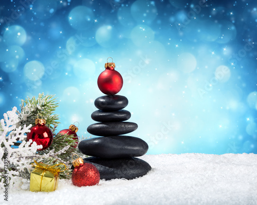 Photography spa stones - in christmas