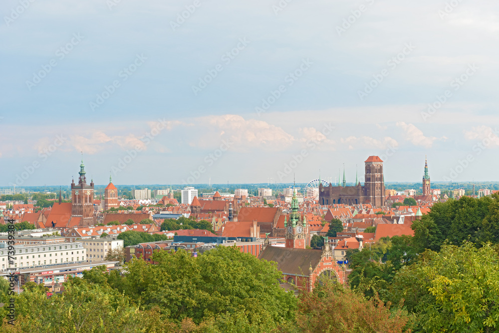 Panoramic view at Gdansk,  Poland