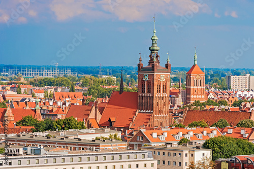 Wallpaper Mural Top view on Gdansk, old town Torontodigital.ca