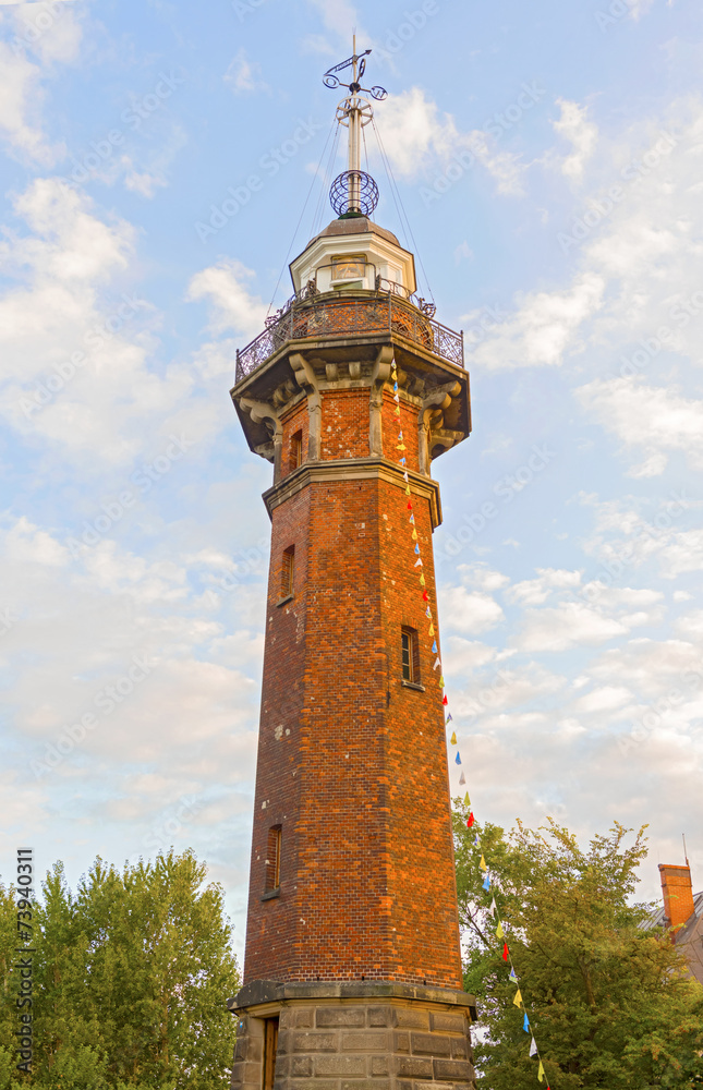 Fototapeta premium Old lighthouse with time ball at the top in Gdansk, Poland.