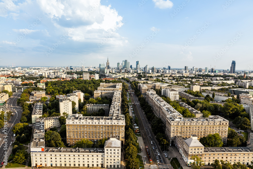 Fototapeta premium Warsaw aerial view