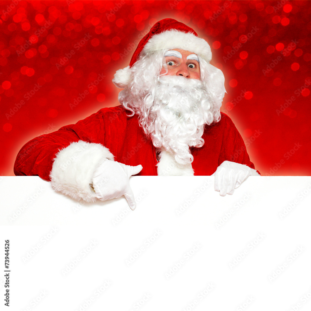 Leere Wand und Weihnachtsmann - obrazy, fototapety, plakaty 