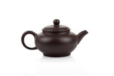 Traditional asian clay teapot isolated