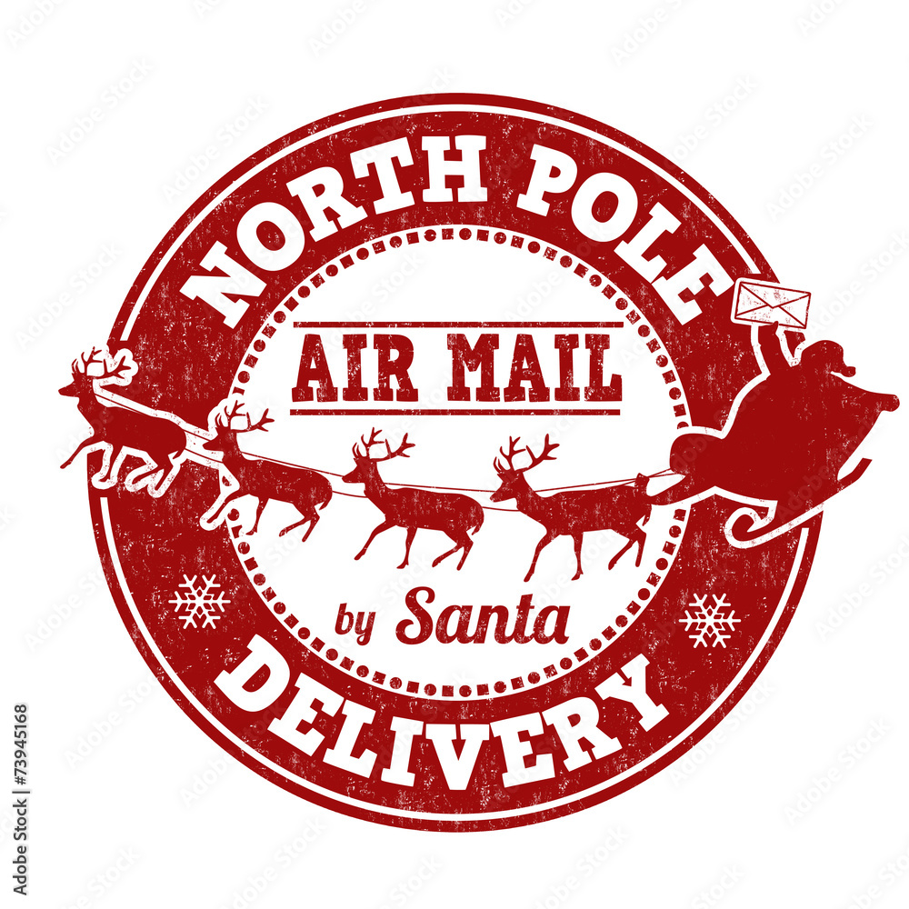 North Pole Delivery Stamp Stock Vector Adobe Stock