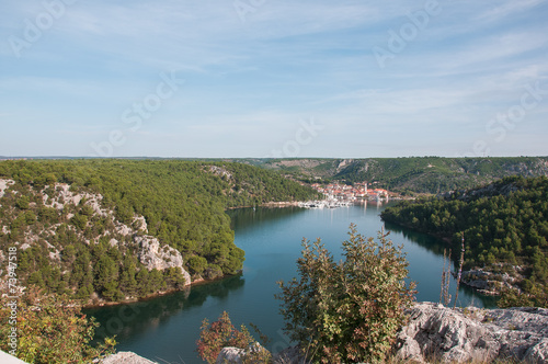 View from bridge Krka  near Skradin