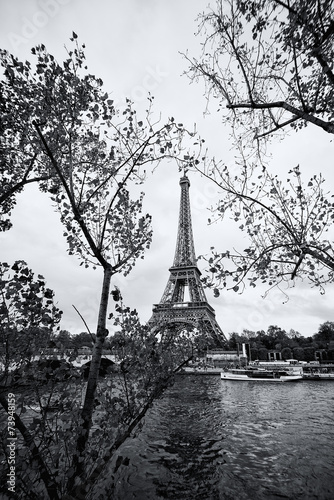 The eiffel tower in black and white, Paris