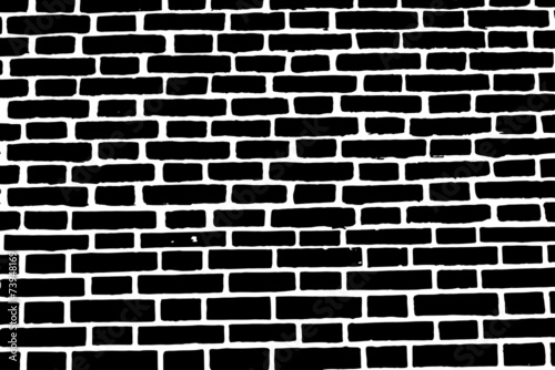 Black brick wall texture background old rough masonry