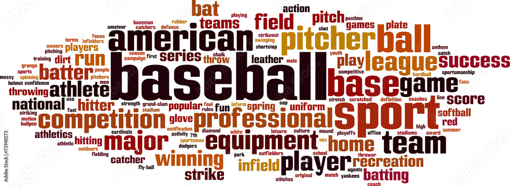 Baseball word cloud concept. Vector illustration