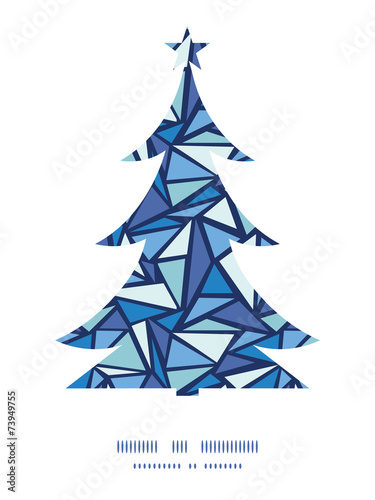 Vector abstract ice chrystals Christmas tree silhouette pattern