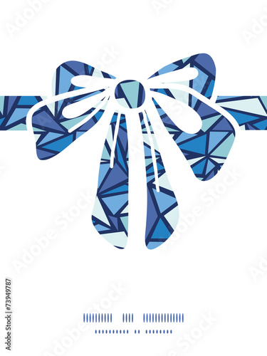 Vector abstract ice chrystals gift bow silhouette pattern frame