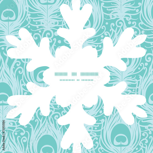 Vector soft peacock feathers Christmas snowflake silhouette