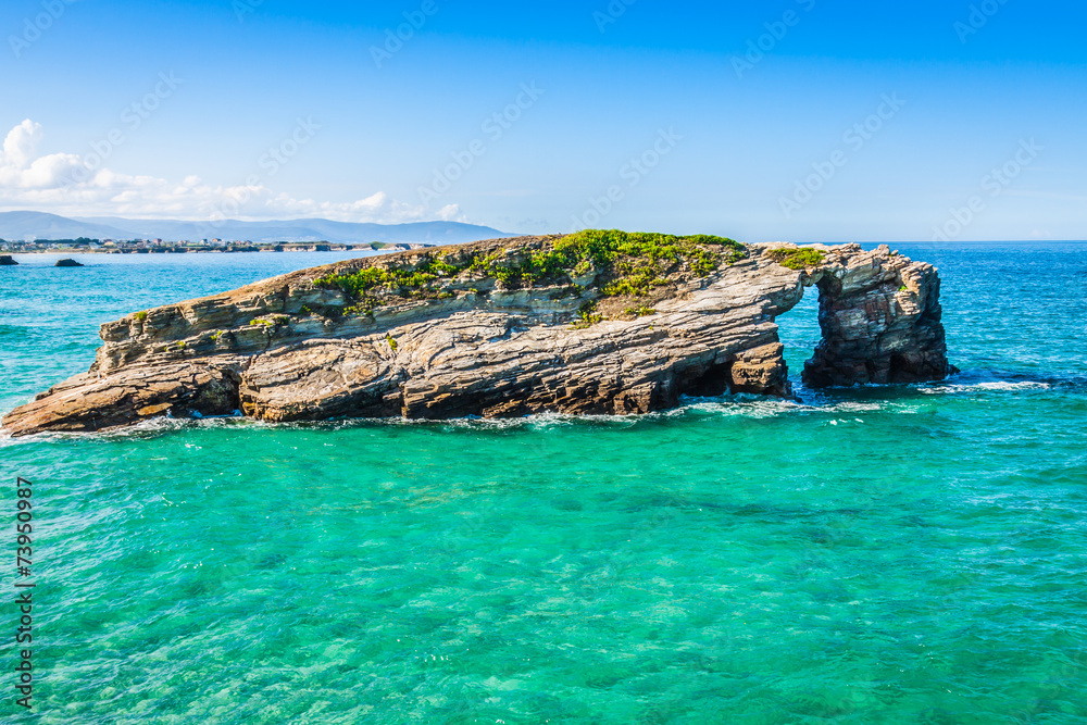 Famous Spanish destination, Cathedrals beach (playa de las cated