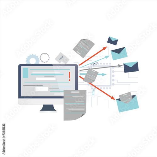 Icon of sending post, e-mail, spam
