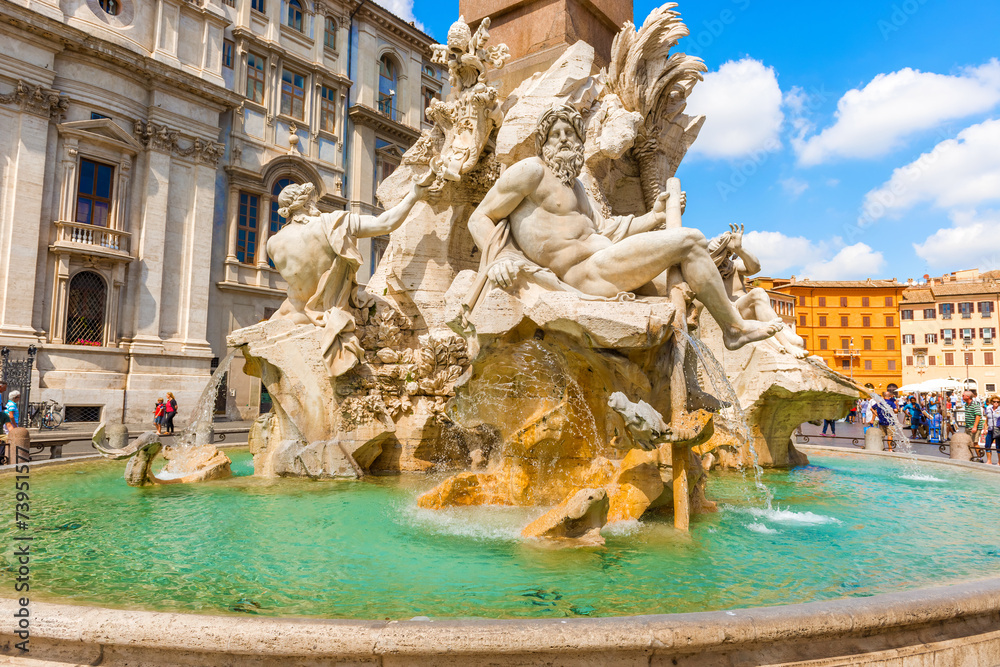 Fountain dei Fiumi in Rome, Italy