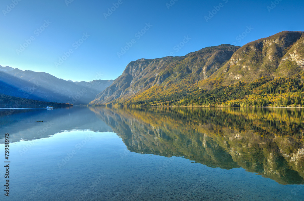 Mountain Lake in Autumn afternoon