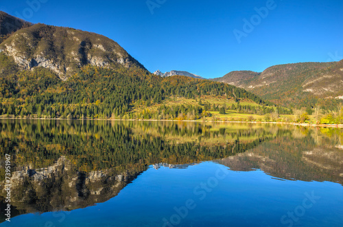 Mountain Lake in Autumn afternoon