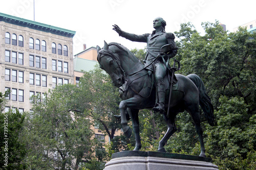 Equestrian statue of General George Washington  in the south sid