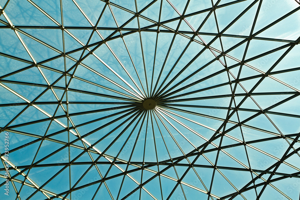 Geometric and abstract roof made of glass . Geometric and abstract roof made of glass .