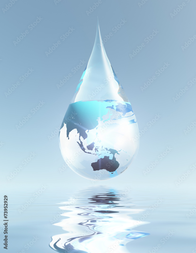 Obraz premium Australia and Asia droplet