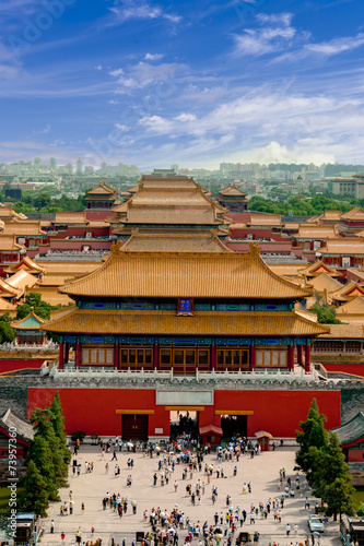 Aerial view of the Forbidden City. Beijing  China