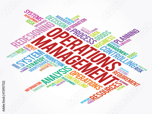 Operations Management related items, vector concept background