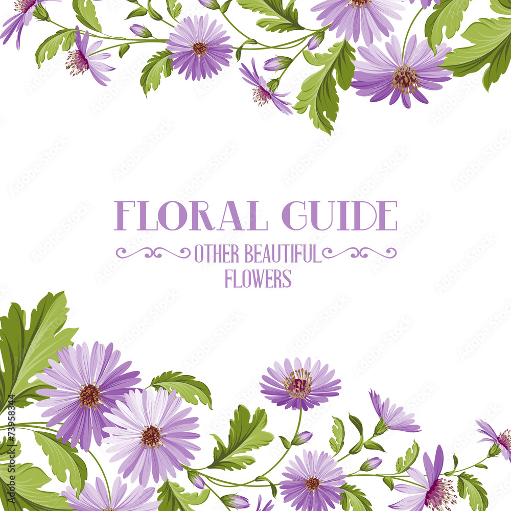 Flower background with violet flowers.