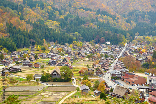 View of the historic village Shirakawa-go
