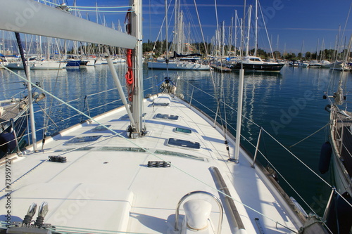view from super sail boat yacht in a marina © William Richardson