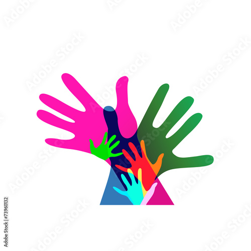 children and adults hands together, no transparencies