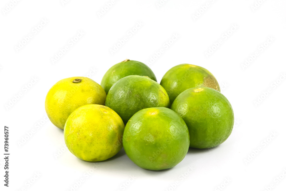 Limes or lemon Green on a white background. Limes or lemon Green on a white background.