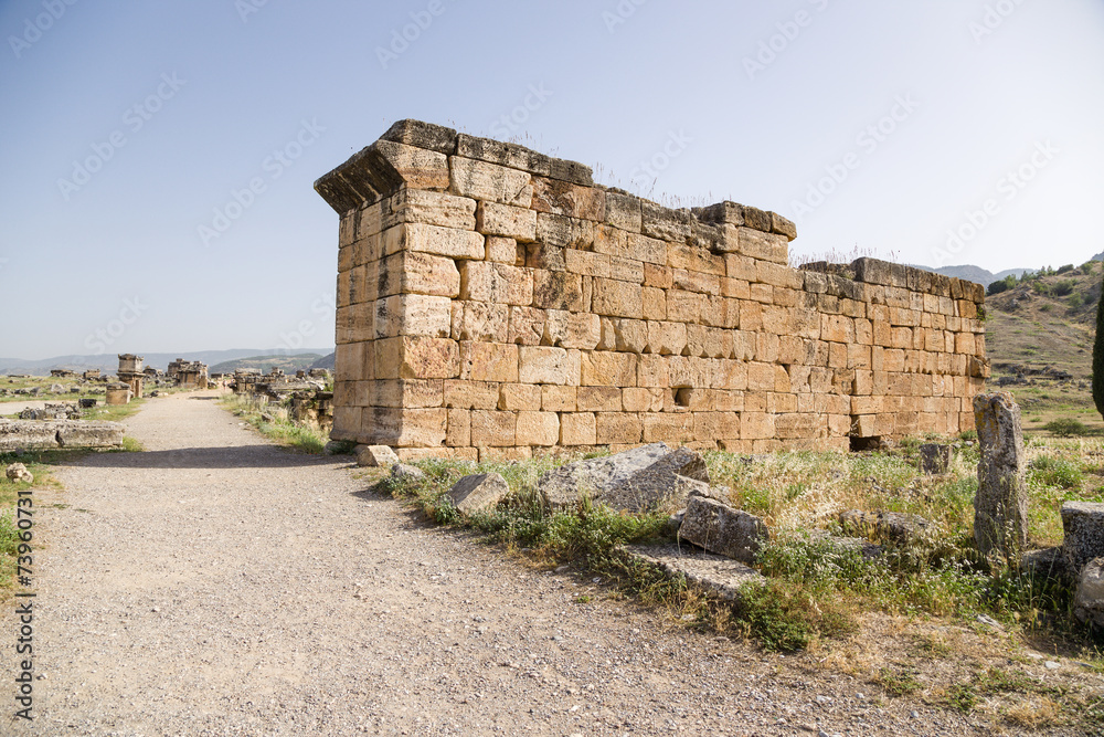 Hierapolis. Ruins in the archaeological zone of the necropolis