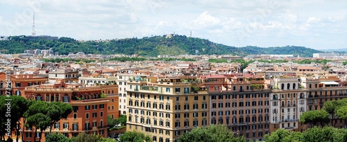 Rome city aerial view from San Angelo castle