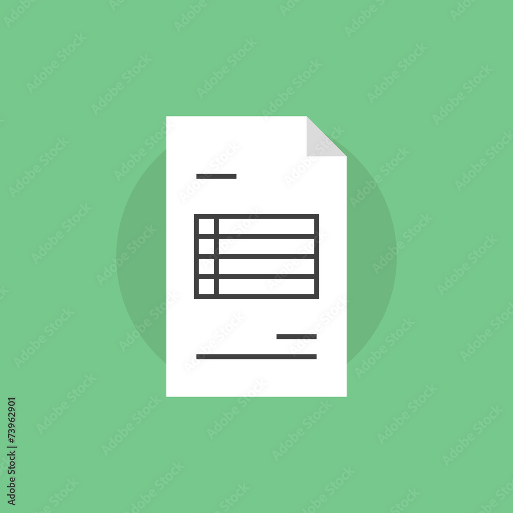 Invoice paper flat icon illustration Invoice paper flat icon illustration