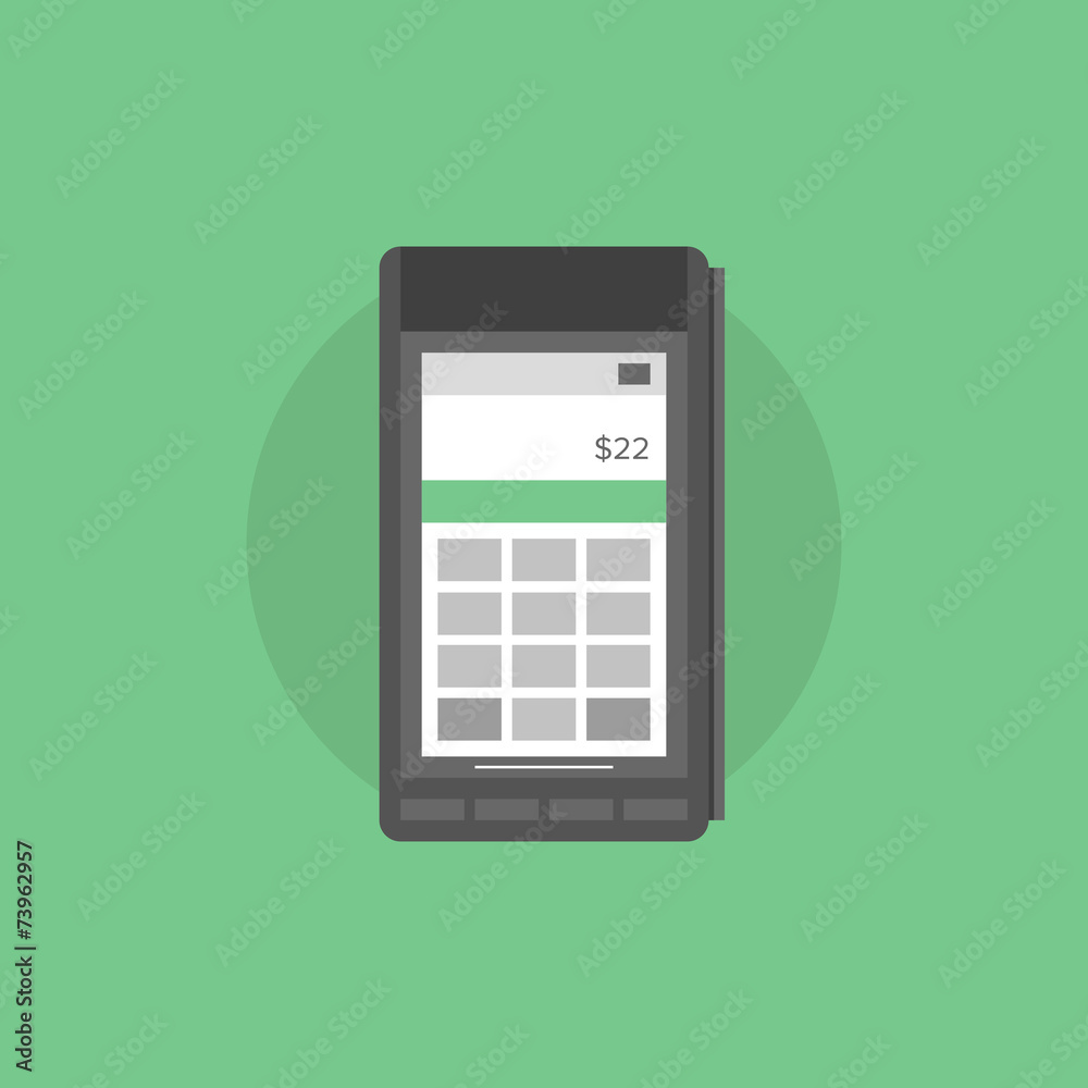 POS terminal flat icon illustration POS terminal flat icon illustration