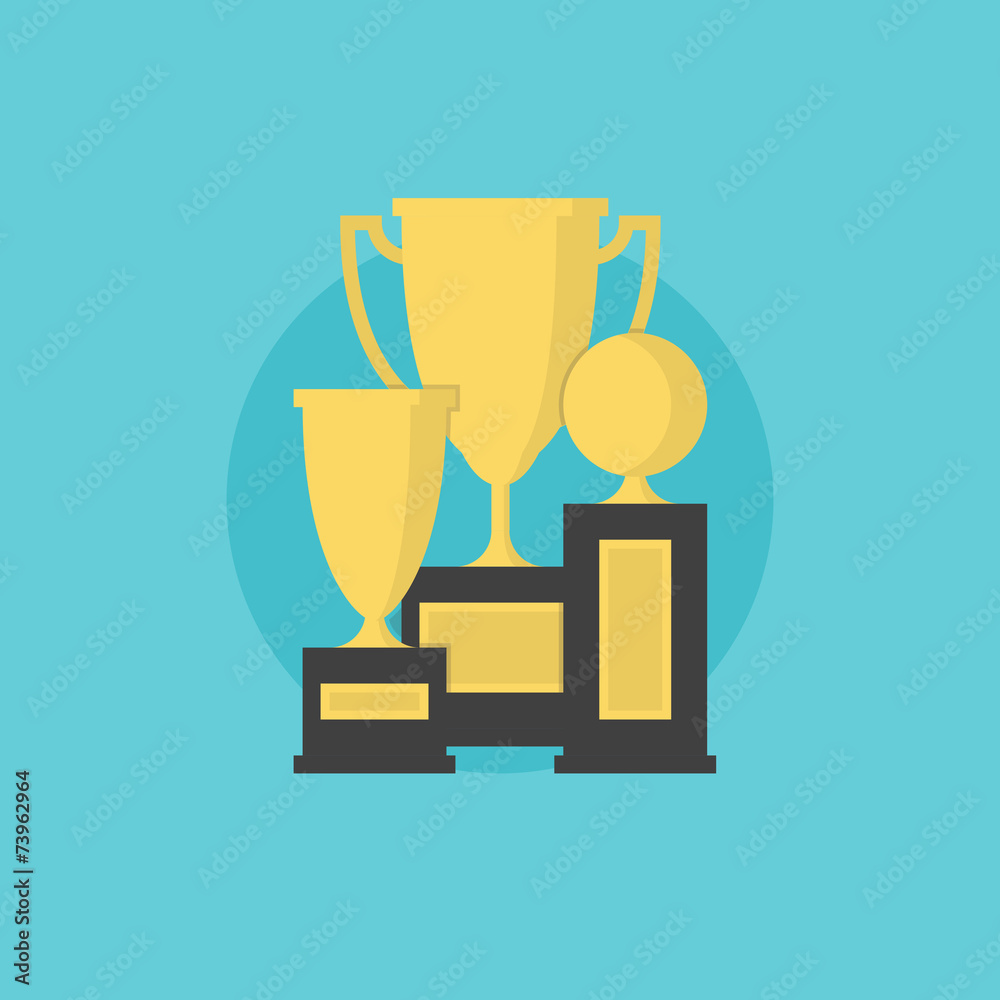 Prize and awards flat icon illustration Prize and awards flat icon illustration