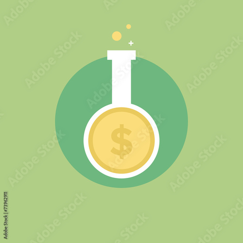 Money research flat icon illustration