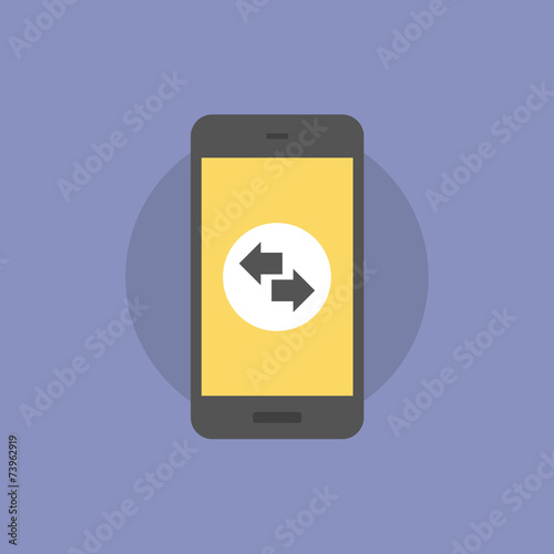 Mobile direction flat icon illustration