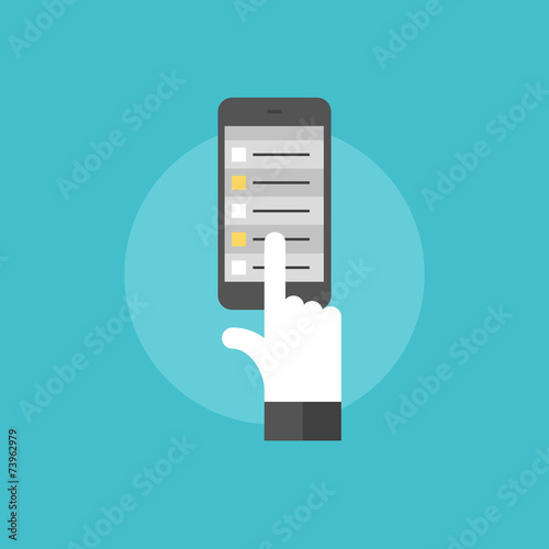 Mobile schedule flat icon illustration