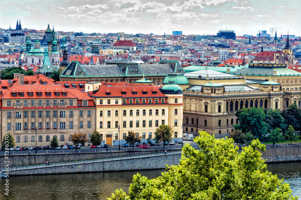 Bridges and rooftops of Prague