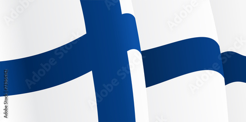 Background with waving Finnish Flag. Vector