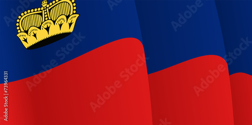 Background with waving Liechtenstein Flag. Vector