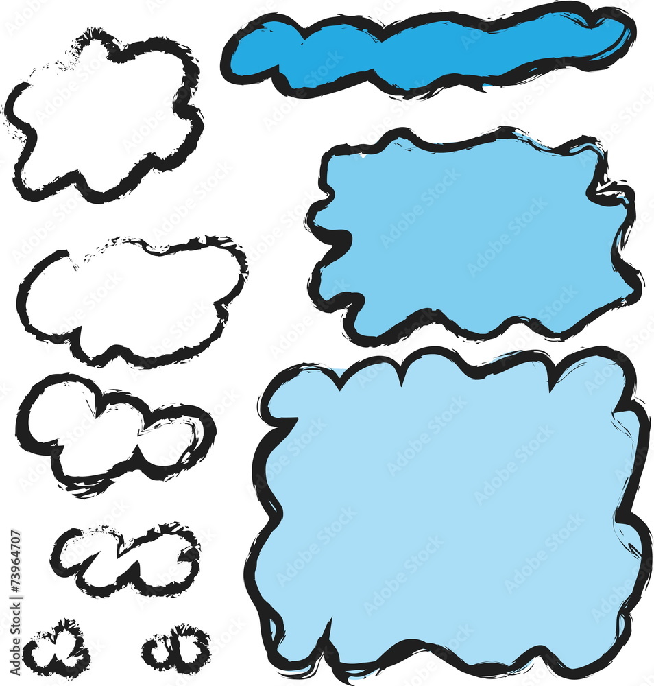 Fototapeta premium doodle set cloud speech bubble