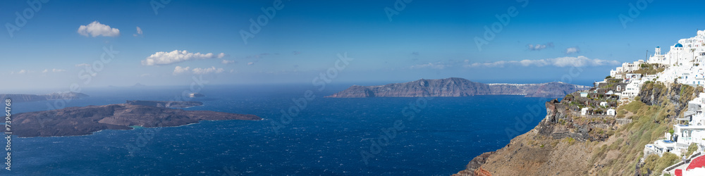 Panorama of the caldera of Santorini