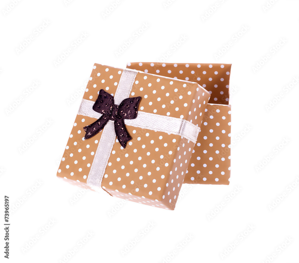 Gift box with bow isolated on white background Gift box with bow isolated on white background