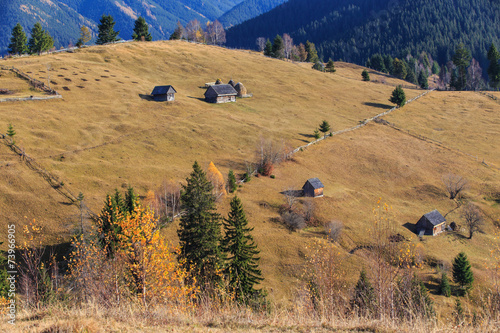 Bilde på lerret Autumn scenery in rural area in Transylvania