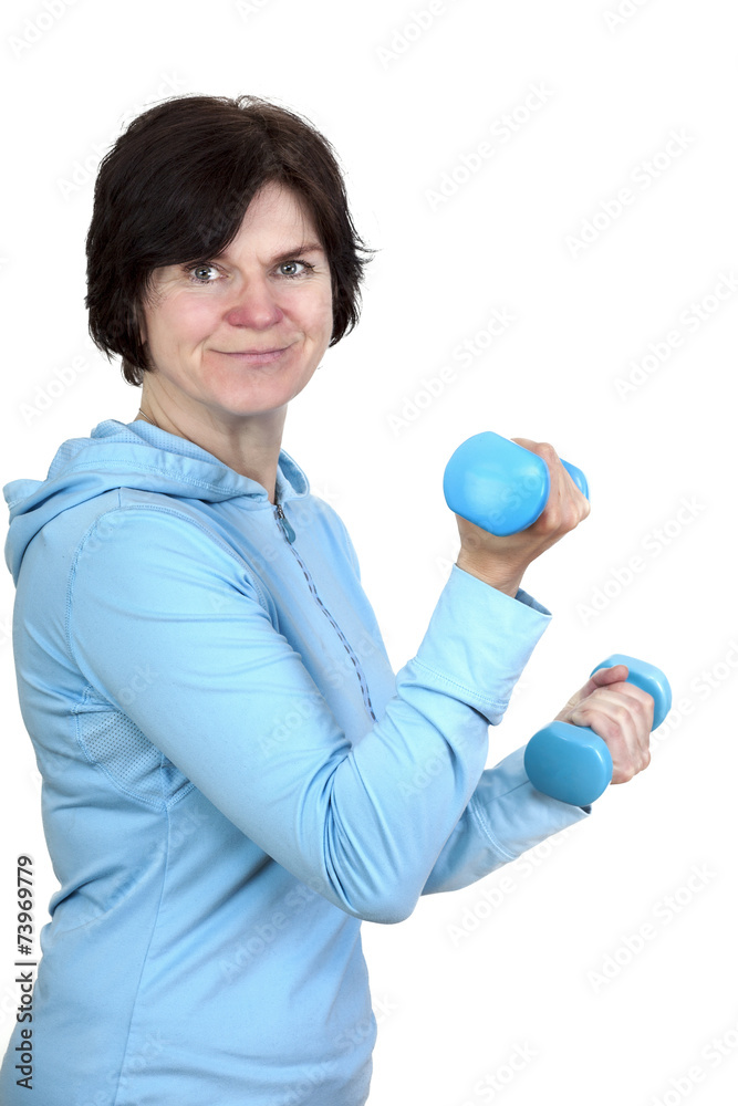 Woman with dumbbells during sport Woman with dumbbells during sport