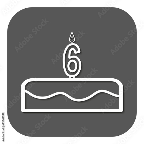birthday cake with candles number 6